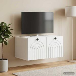 Fali TV szekrény Fehér 59,5 x 41 x 30 cm Szerelt Fa