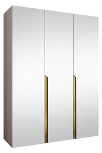 Gardróbszekrény Hartford 590, Laminált forgácslap, 202x150x52cm, Kasmír, Aranysárga