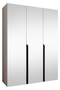 Gardróbszekrény Hartford 590, Laminált forgácslap, 202x150x52cm, Kasmír, Fekete