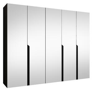 Gardróbszekrény Hartford 592, Laminált forgácslap, 202x250x52cm, Fekete