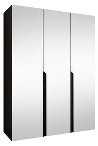 Gardróbszekrény Hartford 590, Laminált forgácslap, 202x150x52cm, Fekete