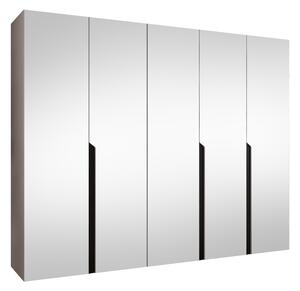 Gardróbszekrény Hartford 592, Laminált forgácslap, 202x250x52cm, Kasmír, Fekete