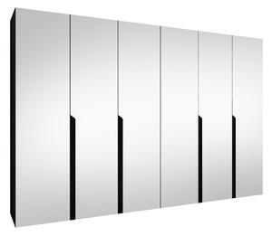 Gardróbszekrény Hartford 593, Laminált forgácslap, 202x300x52cm, Fekete