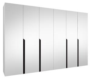 Gardróbszekrény Hartford 593, Laminált forgácslap, 202x300x52cm, Fekete, Fehér