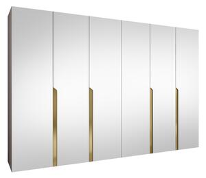 Gardróbszekrény Hartford 593, Laminált forgácslap, 202x300x52cm, Kasmír, Aranysárga