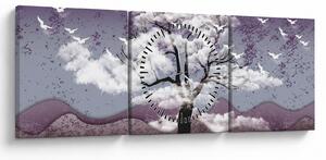 Kép - Fa a felhőkben (órával) (90x30 cm)
