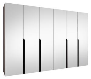 Gardróbszekrény Hartford 593, Laminált forgácslap, 202x300x52cm, Kasmír, Fekete
