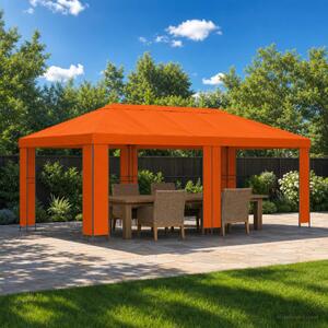 Kerti pavilon 6 x 3 m Narancssárga Poliészter és acél 190 gsm