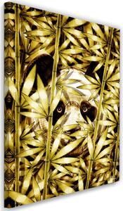 Gario Vászonkép Panda arany bambuszban - Rubiant Méret: 40 x 60 cm