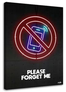 Gario Vászonkép Telefon tilalom neon - Rubiant Méret: 40 x 60 cm
