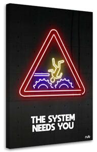 Gario Vászonkép Neon gépi figyelem - Rubiant Méret: 40 x 60 cm