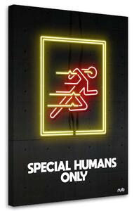 Gario Vászonkép Neon figyelem gyors emberek - Rubiant Méret: 40 x 60 cm
