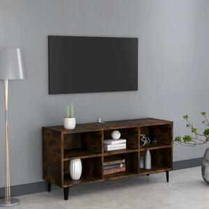 Füstös tölgy színű TV-szekrény fémlábakkal 103,5 x 30 x 50 cm