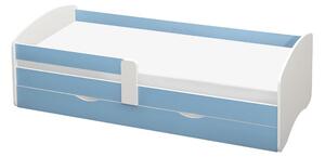 Z0ND0 Egyszemélyes ágy 80 cm Carecen (kék + fehér) (ágyráccsal) (tárolóhellyel). 1116280