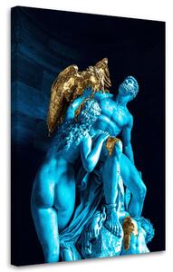 Gario Vászonkép Kék figurák és egy arany madár - Gab Fernando Méret: 40 x 60 cm
