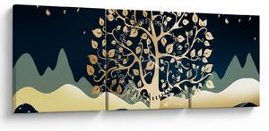 Egy aranyfa képe (órával) (90x30 cm)