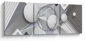 Geometriai absztrakt kép (órával) (90x30 cm)