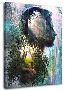 Gario Vászonkép Egy ember alakja az erdőben - Barrett Biggers Méret: 40 x 60 cm