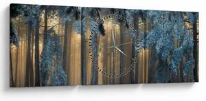A havas erdő képe (órával) (90x30 cm)