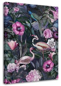 Gario Vászonkép Flamingók a sötét dzsungelben - Andrea Haase Méret: 40 x 60 cm