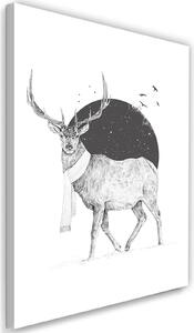 Gario Vászonkép Szarvas egy téli karácsonyi estén - Rykker Méret: 40 x 60 cm