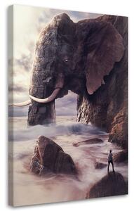 Gario Vászonkép Elefánt a sziklában - Patryk Andrzejewski Méret: 40 x 60 cm