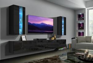 PRINCE CONCEPT 20A MAGASFÉNYŰ FKETE NAPPALI BÚTOR (249CM)