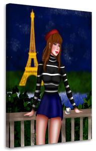Gario Vászonkép Lány Párizsban - Crislainy Reis Silva Méret: 40 x 60 cm