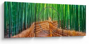 Kép - Japán bambusz erdő (órával) (90x30 cm)