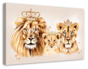 Gario Vászonkép Királyi oroszlán család - Svetlana Gracheva Méret: 60 x 40 cm