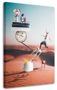 Gario Vászonkép Sivatag Könyvek Szarvas óra Virágok Absztrakció - Bryantama Art Méret: 40 x 60 cm