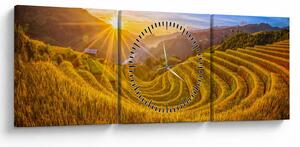 Kép - Rizs teraszok Vietnamban (órával) (90x30 cm)
