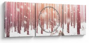 Kép - Zebra egy havas erdőben (órával) (90x30 cm)