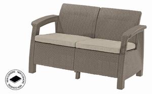 Kerti bútor Keter Corfu love seat kétszemélyes kanapé, cappuccino szín