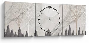 Kép - Téli táj (órával) (90x30 cm)