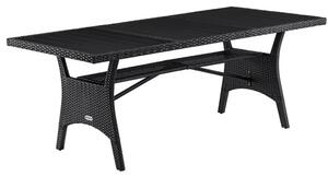 Deuba Rattan asztal 190x90x75 cm - fekete
