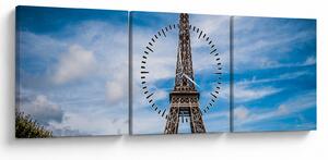 Kép - Eiffel torony (órával) (90x30 cm)