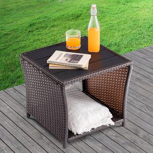 Deuba Vedis 45x45x40 cm - barna színű rattan asztal