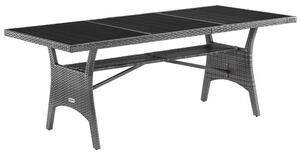 Deuba Takeo rattan asztal 190x90x75 cm - szürke