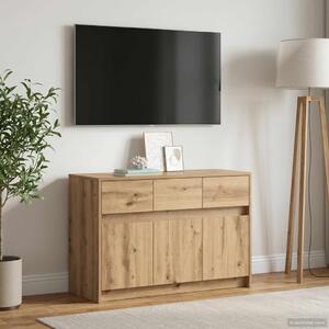 TV szekrény 91 x 34 x 61 cm Kézműves Tölgy Szerelt Fa