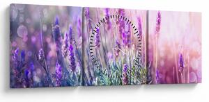 Kép - Levendula a csillogó napban (órával) (90x30 cm)