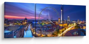 Kép - Kék ég Berlin felett (órával) (90x30 cm)