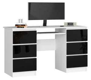 ASTRIT íróasztal, 135x77x50, fehér/fekete