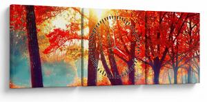 Kép - Őszi táj (órával) (90x30 cm)