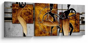 Kép - Az afrikai kultúra motívumai (órával) (90x30 cm)