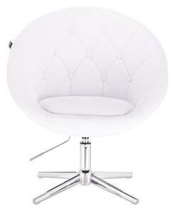 HC8516CROSS Fehér modern műbőr szék krómozott lábbal