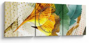 Kép - Levelek (órával) (90x30 cm)