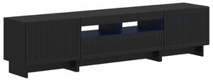 5 darabos LED TV szekrény Fekete Szerelt Fa
