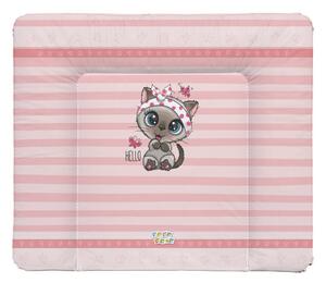 Babastar puha pelenkázó lap 75*72 cm - Rózsaszín cica pillangóval