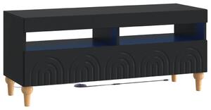LED TV szekrény Fekete Szerelt Fa